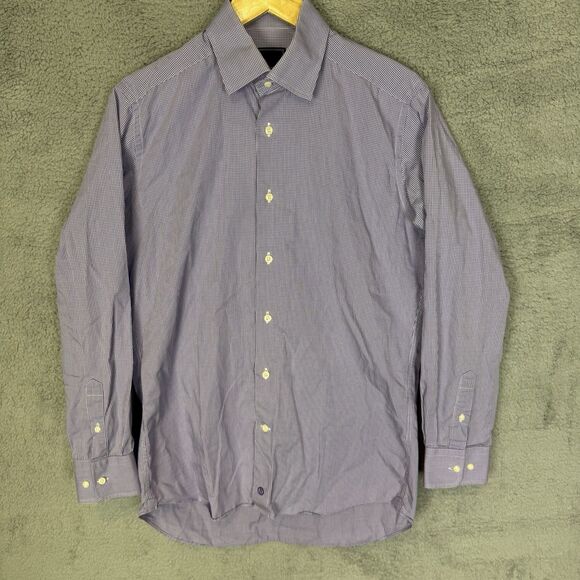S David Donahue Shirt Mens 15.5 32/33 Purple Long Sleeve Button Up Dress - Picture 1 of 8